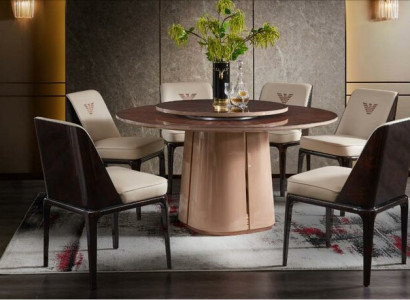 Leder Luxus Beige Gruppe Lehnstuhl Modern Design Möbel Esszimmer Holz 6 Stühle